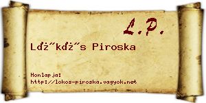 Lökös Piroska névjegykártya